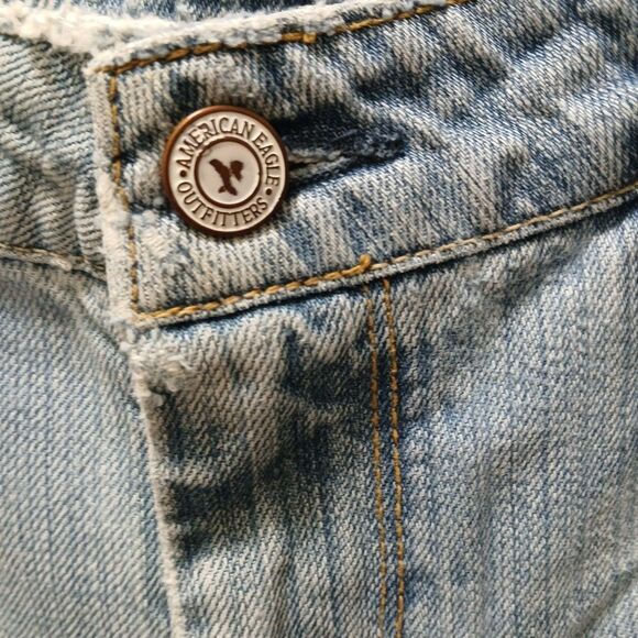 American eagle True Boot light denim distressed Holes destroyed jeans size 10R - Picture 12 of 16